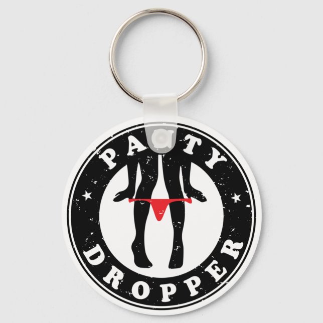 Panty Dropper Custom-Cut Vinyl Sticker Keychain (Front)
