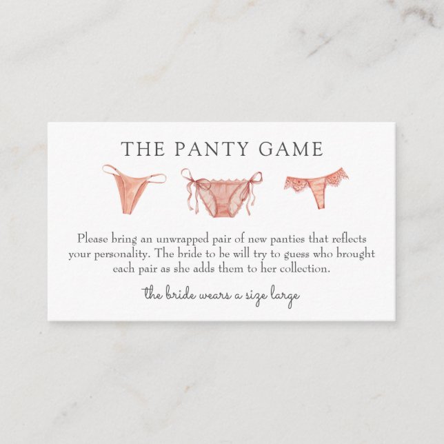 Panty Game Insert Card (Front)