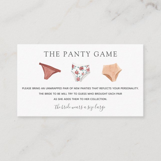 Panty Game Insert Card (Front)