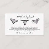 Panty Game Bridal Shower Bachelorette Lingerie Enclosure Card