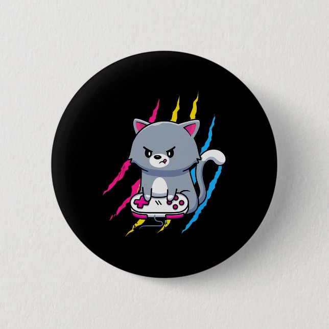 Panual Gaymer Geek Pride Lgbt Video Game Lover Gif 2 Inch Round Button (Front)