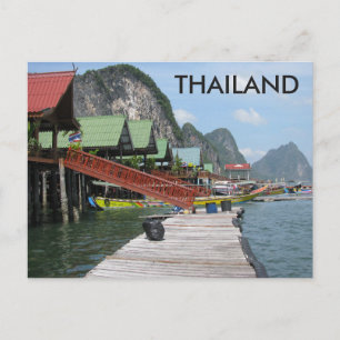 Panyi Floating Fishing Village Southern Thailand Postcard
