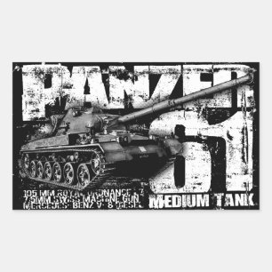 Panzer 61 Stickers Rectangle