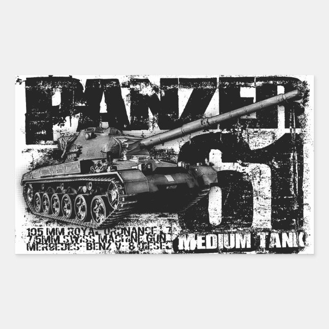 Panzer 61 Stickers Rectangle (Devant)