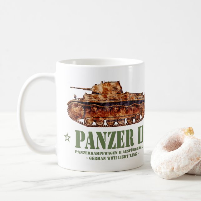 Panzer II A2 World War Two German Light Tank WWII Coffee Mug (With Donut)
