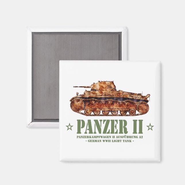 Panzer II A2 World War Two German Light Tank WWII Magnet (Front/Back)