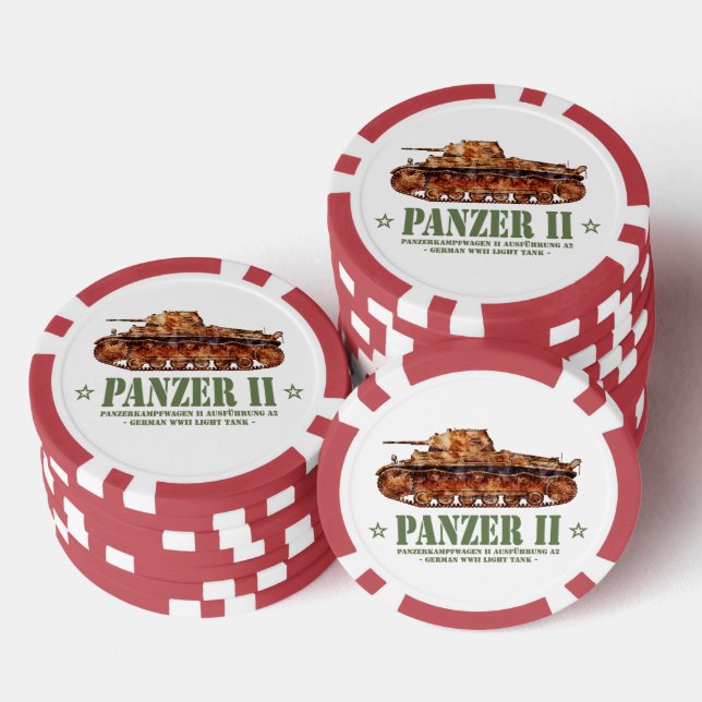 Panzer II A2 World War Two German Light Tank WWII Poker Chips (Stack)
