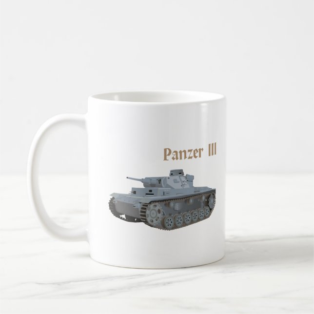 Panzer III German WW2 Battle Tank Coffee Mug (Left)