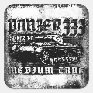 Panzer III Square Stickers