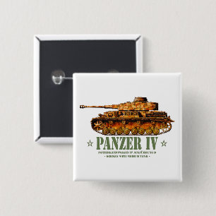 Panzer IV D World War Two German Medium Tank WWII 2 Inch Square Button