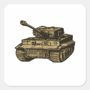 Panzer tank square sticker