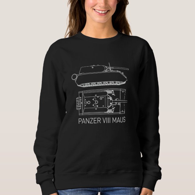 Panzer VIII Maus Blueprints Diagram Sweatshirt (Front)