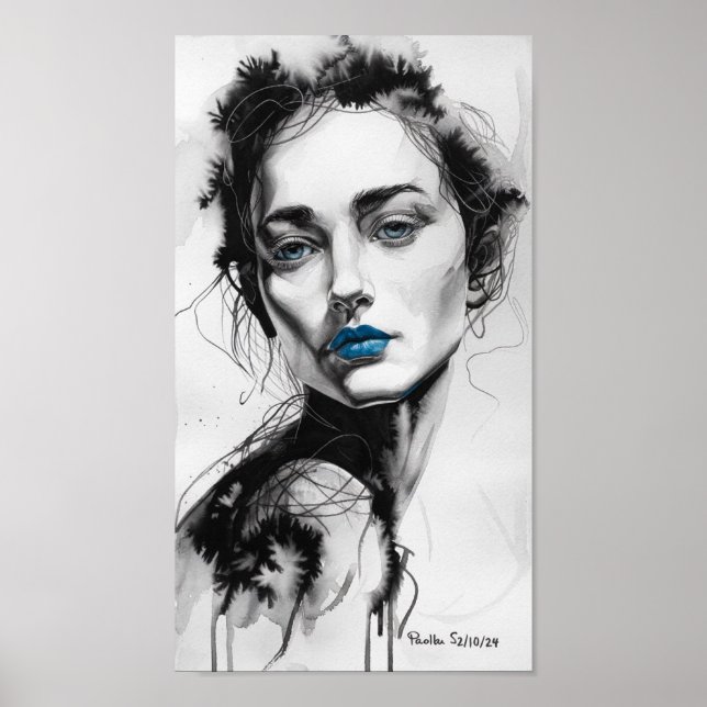 Paola Sal's hyper-realistic watercolor Poster (Front)