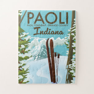 Paoli Orange County Indiana Ski poster Jigsaw Puzzle