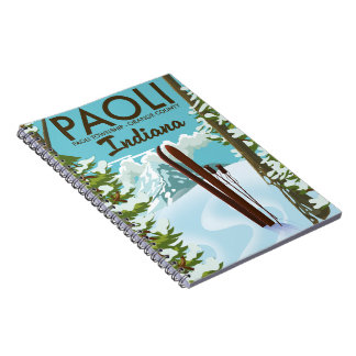 Paoli Orange County Indiana Ski poster Notebook