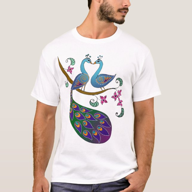 Paon dans le T-shirt d'amour (Devant)
