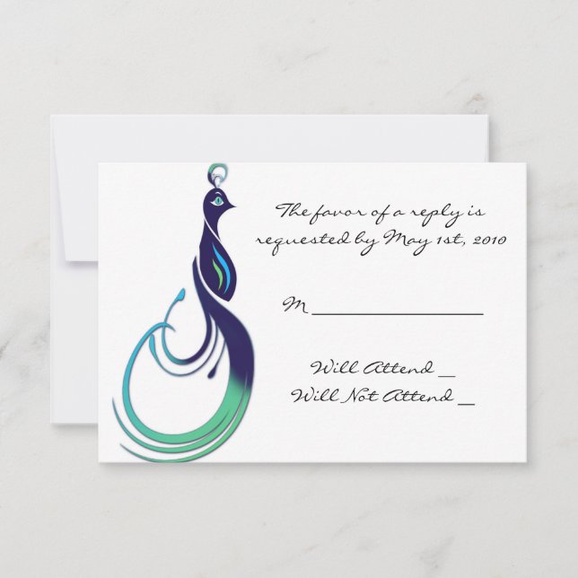 Paon Précieux en Violet, Bleu-vert, Vert Réponse (Devant)