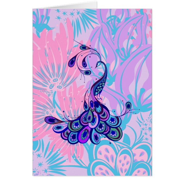 paon rose floral (Devant)