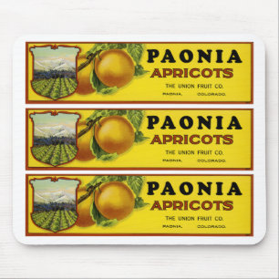 Paonia Apricots Label Art Mouse Pad
