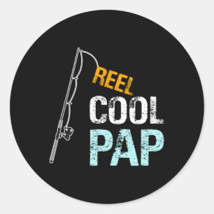 Pap Gift From Granddaughter Grandson Reel Cool Pap Classic Round Sticker