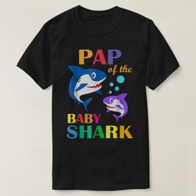 Pap Of The Baby Birthday Shark Pap Shark Christmas T-Shirt (Design Front)