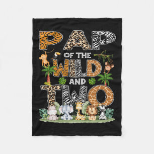 Pap Of The Wild And Two Zoo Safari Jungle Birthday Fleece Blanket