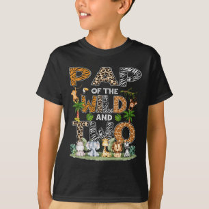 Pap Of The Wild And Two Zoo Safari Jungle Birthday T-Shirt