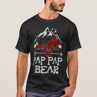 Pap Pap Bear Christmas Pajama Red Plaid Buffalo Fa T-Shirt