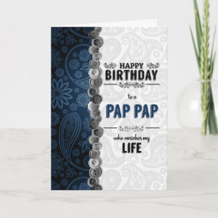 PAP PAP Birthday Blue Paisley Card