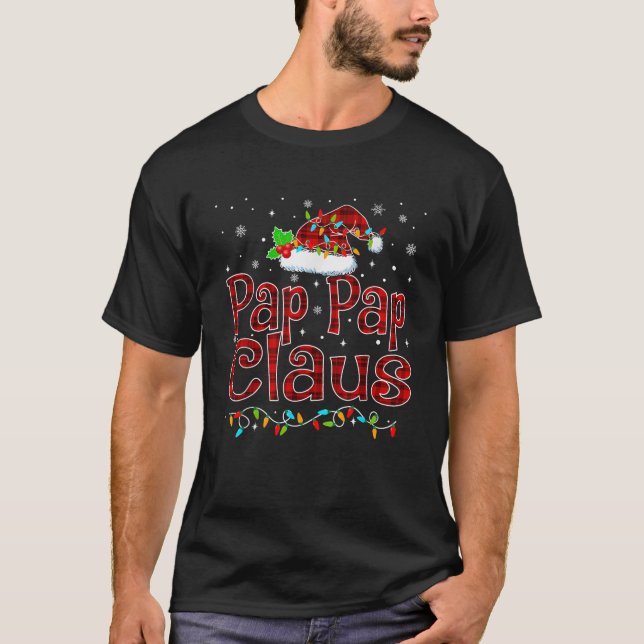 Pap Pap Claus Christmas Pajama Matching Family Xma T-Shirt (Front)