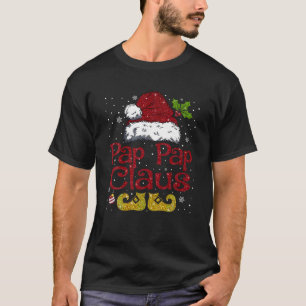 Pap Pap Claus Matching Family Christmas Santa Hat T-Shirt