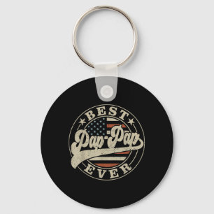 Pap-Pap Ever Aamerican Us Flag Funny Fathers Day Keychain