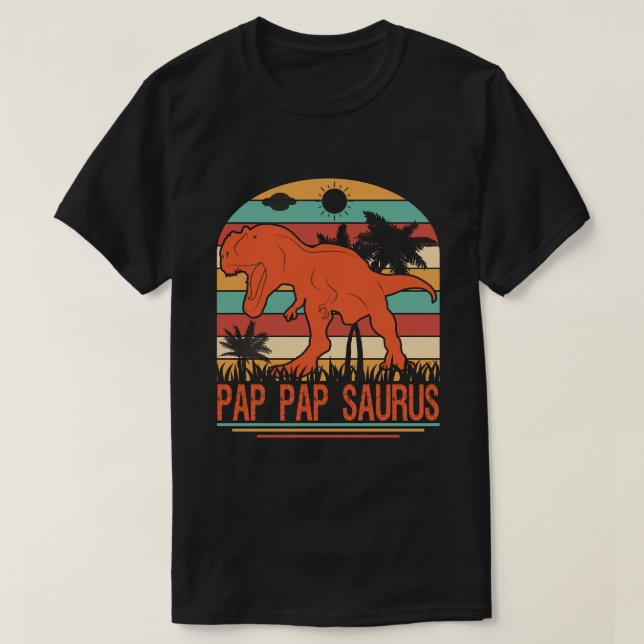 PAP PAP SAURUS Dinosaur Vintage  T-Shirt (Design Front)