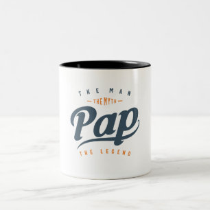 Pap The Man Myth Legend Funny Father's Day Two-Tone Coffee Mug