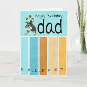 papa 30e anniversaire carte avec gâteau et souris