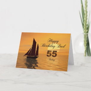 Papa, 55e carte d'anniversaire de yacht Sunset