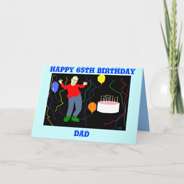 PAPA 65E CARTE D'ANNIVERSAIRE (Devant)