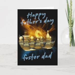 Papa adoptif - carte de fête des pères - échecs