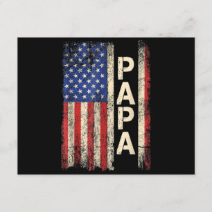 Papa American Flag Father's Day For Men Enclosure Card