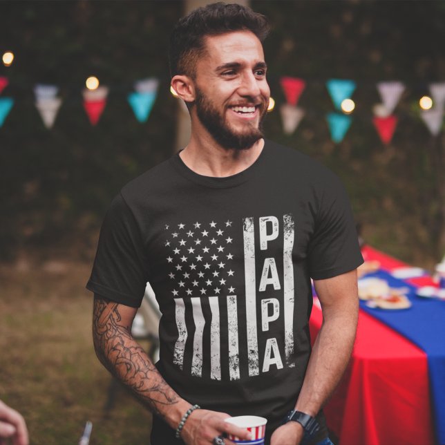 Papa American Flag Us Papa Father's Day T-Shirt (Creator Uploaded)