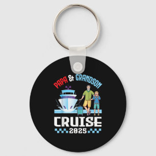 Papa & Grandson Cruise 2025 Family Vacation Cr Keychain