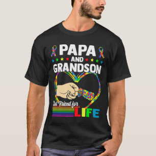 Papa And Grandson Best Friend For Life Autism Gran T-Shirt