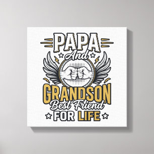 Papa And Grandson Best Friend For Life Shirt Desig Canvas Print