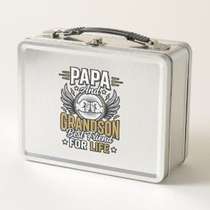 Papa And Grandson Best Friend For Life Shirt Desig Metal Lunch Box