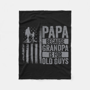 Papa Art For Grandpa Men From Grandkids Granddaugh Fleece Blanket