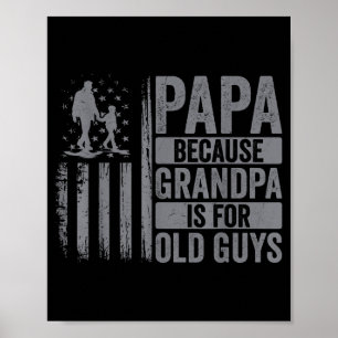 Papa Art For Grandpa Men From Grandkids Granddaugh Poster