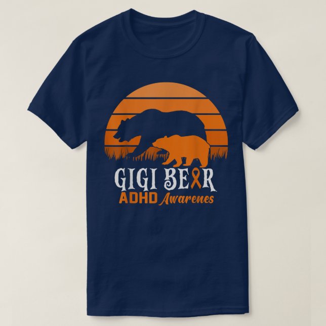 Papa Bear ADHD Dad National ADHD Awareness Day Ora T-Shirt (Design Front)