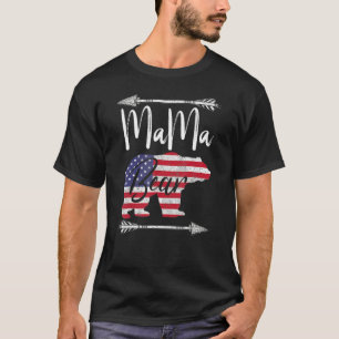 Papa Bear American Flag 4th Of July Father's Day D T-Shirt