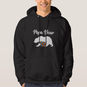 Papa Bear Autism Awareness Dad Hoodie