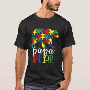 Papa Bear Autism Awareness Mom Grandma Women T-Shirt